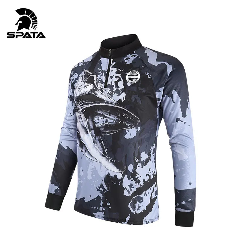 2025 New SPATA Fishing Shirt Long Sleeve Sun Protection UPF50+ Fishing Clothing Breathable Jersey Quick Dry Fishing Clothes