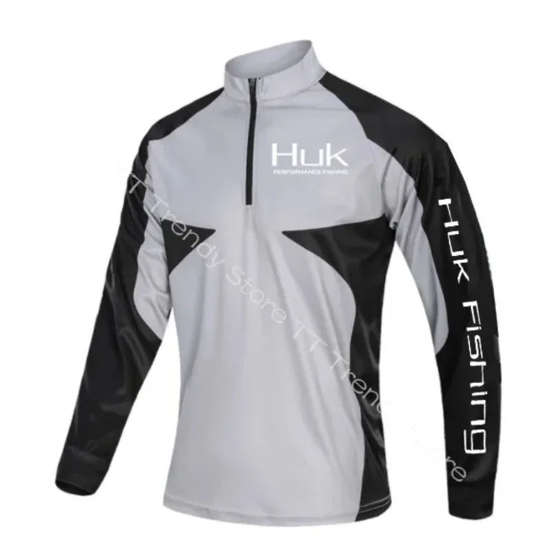 HUK Fishing Clothing Professional Fishing Shirts Long Sleeve Bamboo Fiber UPF 50+ Breathable Quick Dry Fishing Clothes Qw03