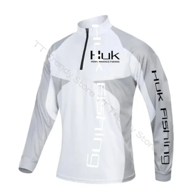 HUK Fishing Clothing Professional Fishing Shirts Long Sleeve Bamboo Fiber UPF 50+ Breathable Quick Dry Fishing Clothes Qw03